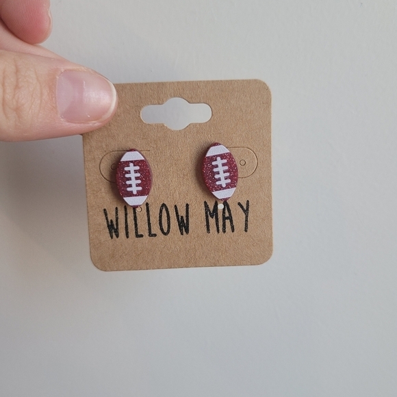 Willow May Jewelry - Willow May Football Glitter Stud Earrigns